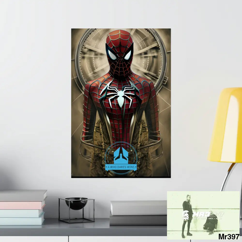 A Who Dares Wins Steampunk SpiderMan Graphic Matte Vertical Posters Poster