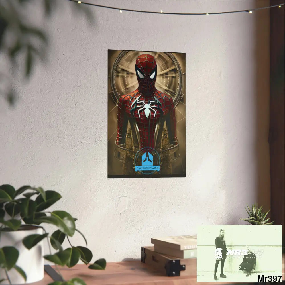 A Who Dares Wins Steampunk SpiderMan Graphic Matte Vertical Posters Poster