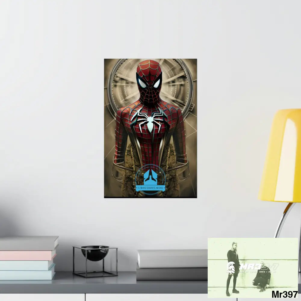 A Who Dares Wins Steampunk SpiderMan Graphic Matte Vertical Posters Poster