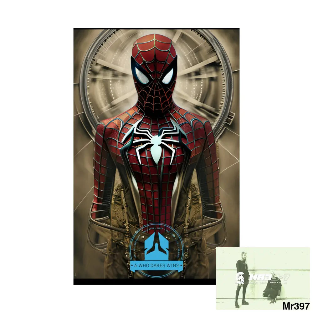 A Who Dares Wins Steampunk SpiderMan Graphic Matte Vertical Posters Poster