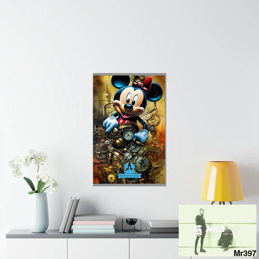 A Who Dares Wins SuperResolution Micky Mouse Steampunk Graphic Matte Vertical Posters 22’’ x 34’’ / Matte Poster