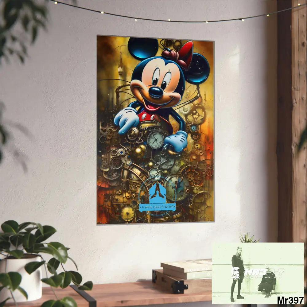 A Who Dares Wins SuperResolution Micky Mouse Steampunk Graphic Matte Vertical Posters Poster