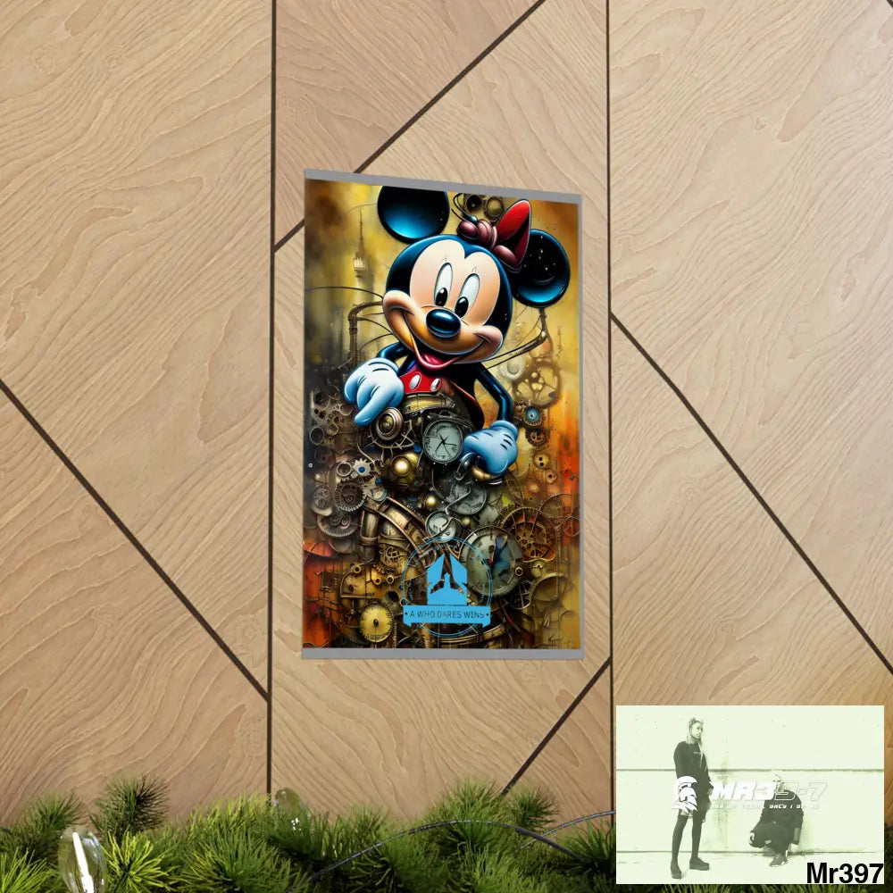 A Who Dares Wins SuperResolution Micky Mouse Steampunk Graphic Matte Vertical Posters Poster