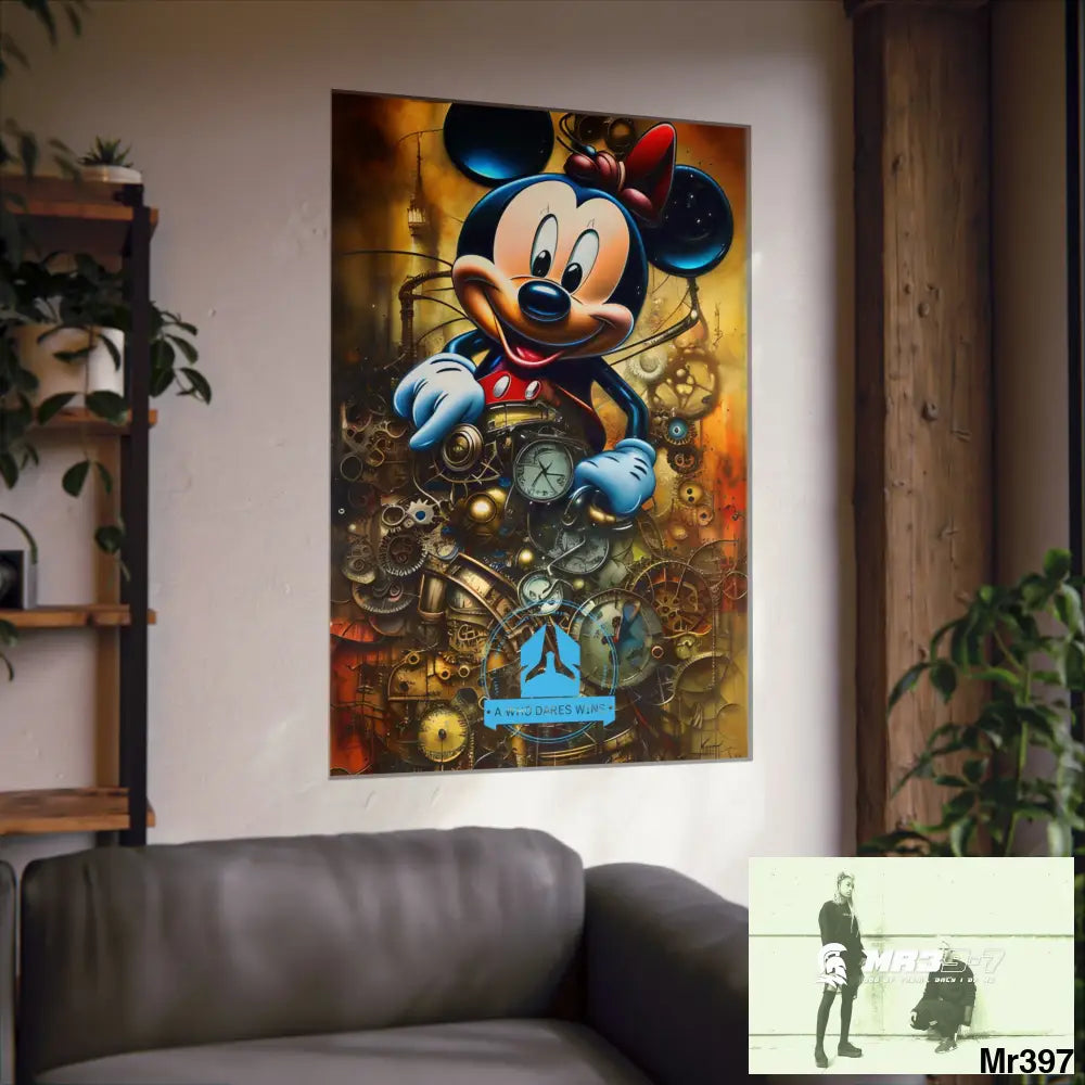 A Who Dares Wins SuperResolution Micky Mouse Steampunk Graphic Matte Vertical Posters Poster