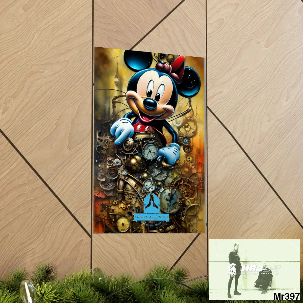 A Who Dares Wins SuperResolution Micky Mouse Steampunk Graphic Matte Vertical Posters Poster
