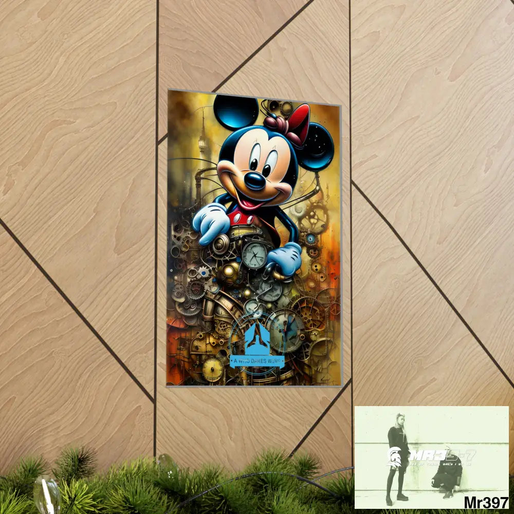 A Who Dares Wins SuperResolution Micky Mouse Steampunk Graphic Matte Vertical Posters Poster