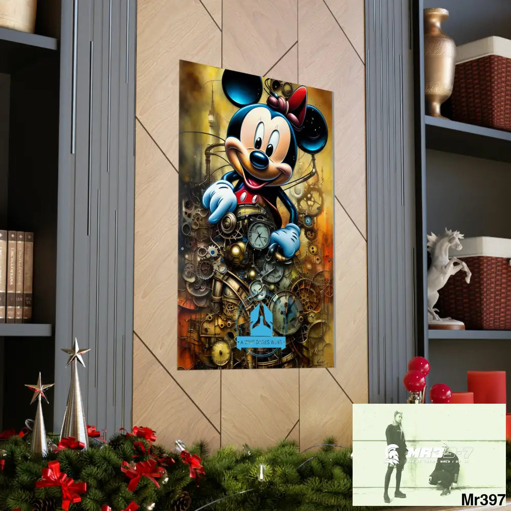 A Who Dares Wins SuperResolution Micky Mouse Steampunk Graphic Matte Vertical Posters Poster