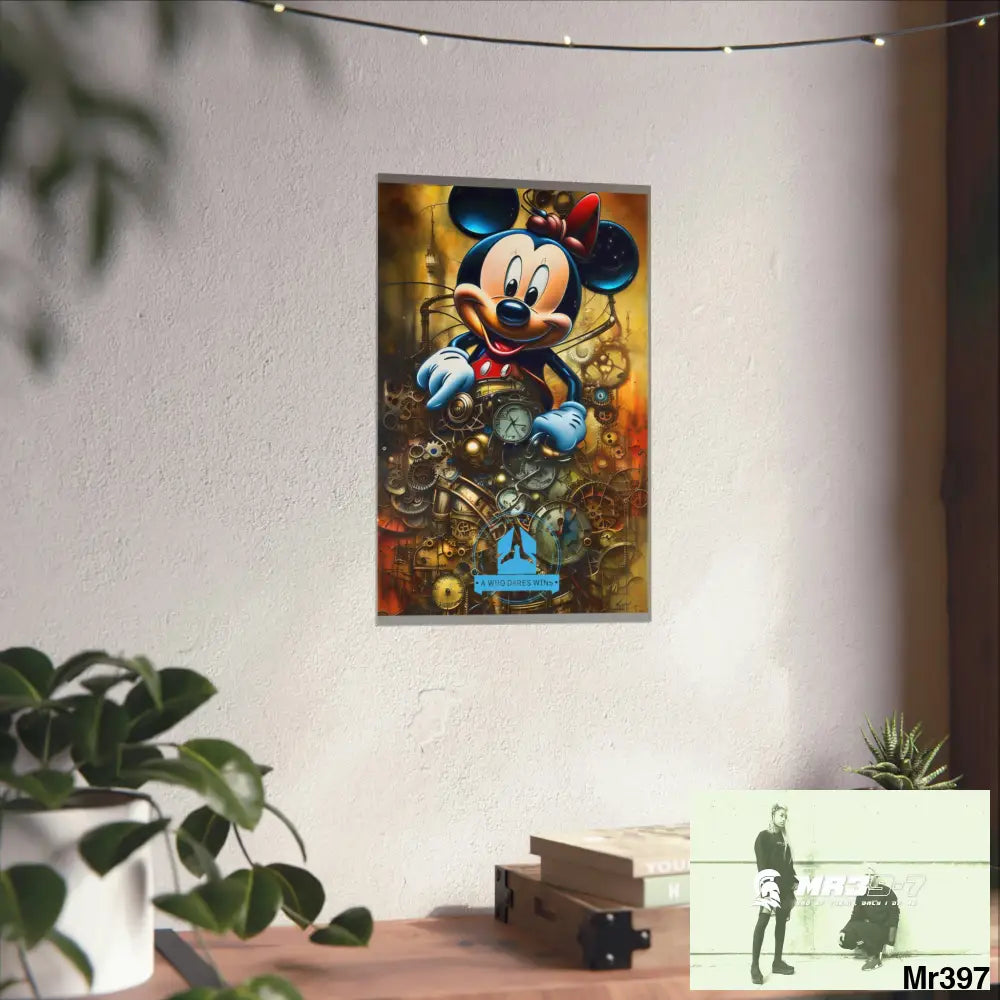 A Who Dares Wins SuperResolution Micky Mouse Steampunk Graphic Matte Vertical Posters Poster