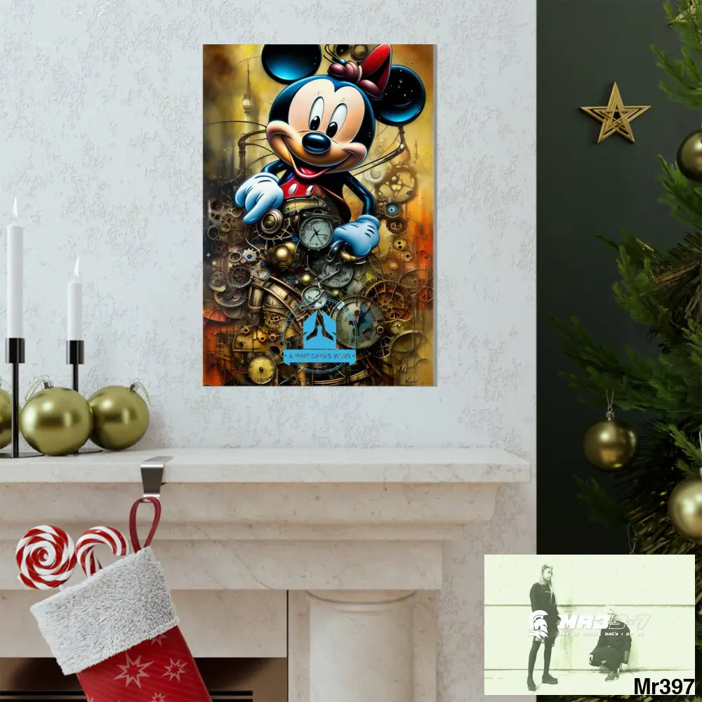 A Who Dares Wins SuperResolution Micky Mouse Steampunk Graphic Matte Vertical Posters Poster