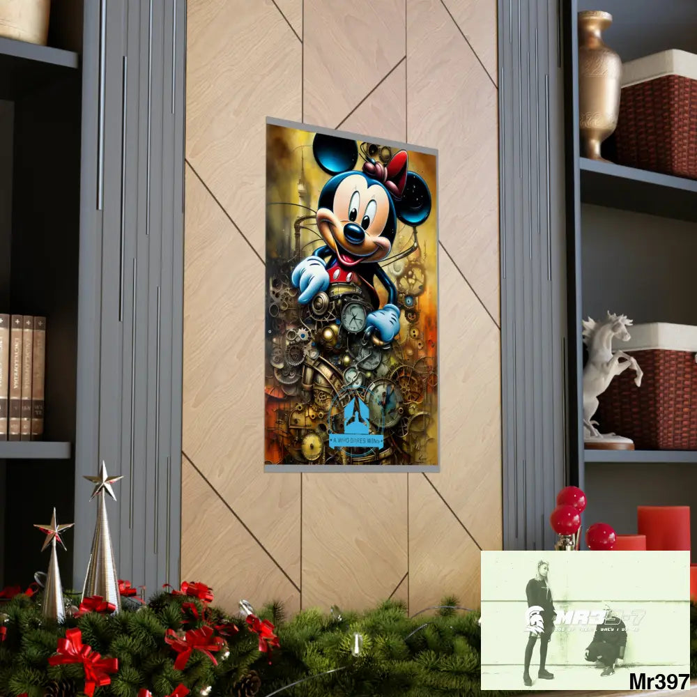 A Who Dares Wins SuperResolution Micky Mouse Steampunk Graphic Matte Vertical Posters Poster