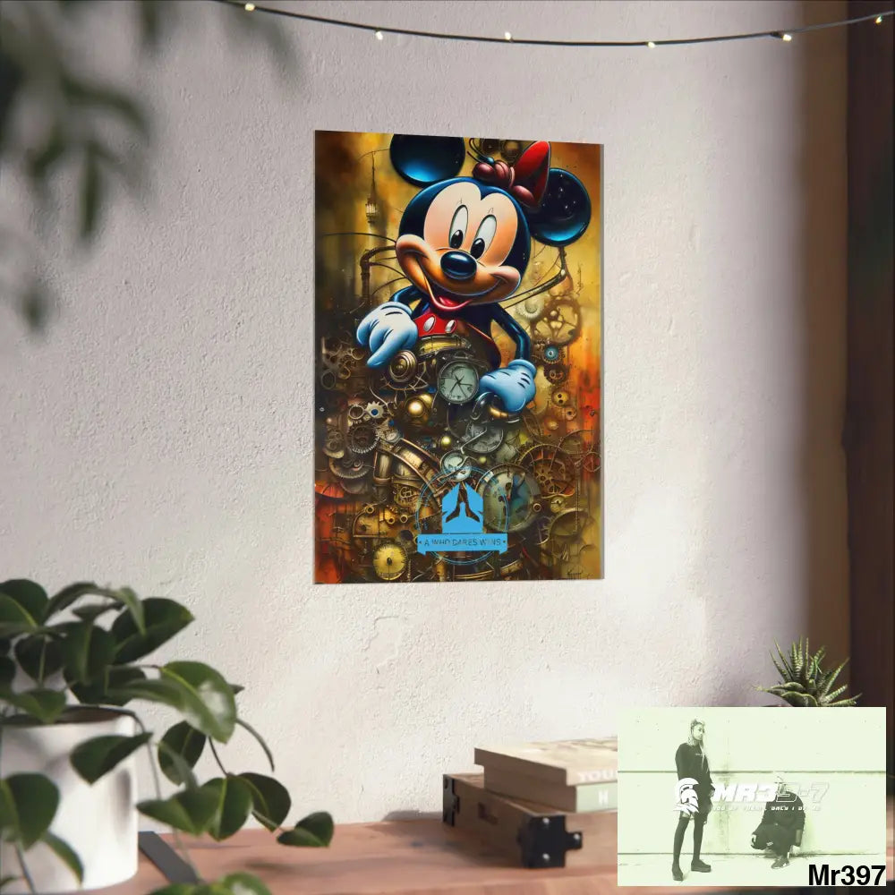 A Who Dares Wins SuperResolution Micky Mouse Steampunk Graphic Matte Vertical Posters Poster