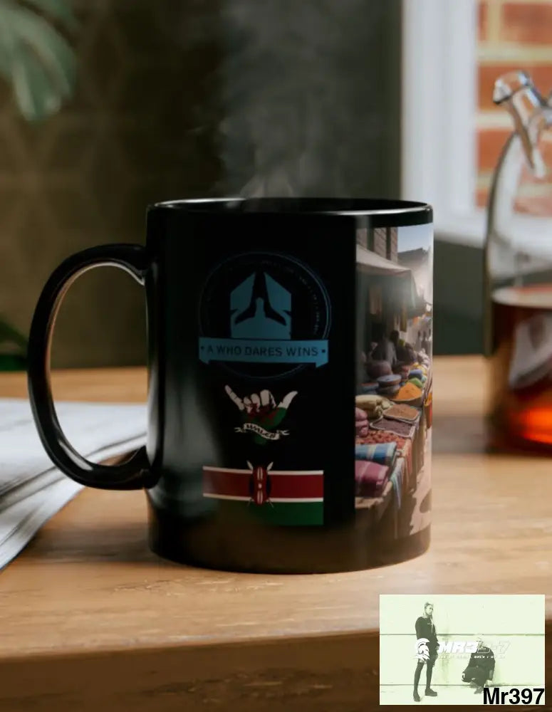 A Who Dares Wins Tactical SAS Kenya 2015 trip AI Themed 11oz Black Mug GB 11oz Mug