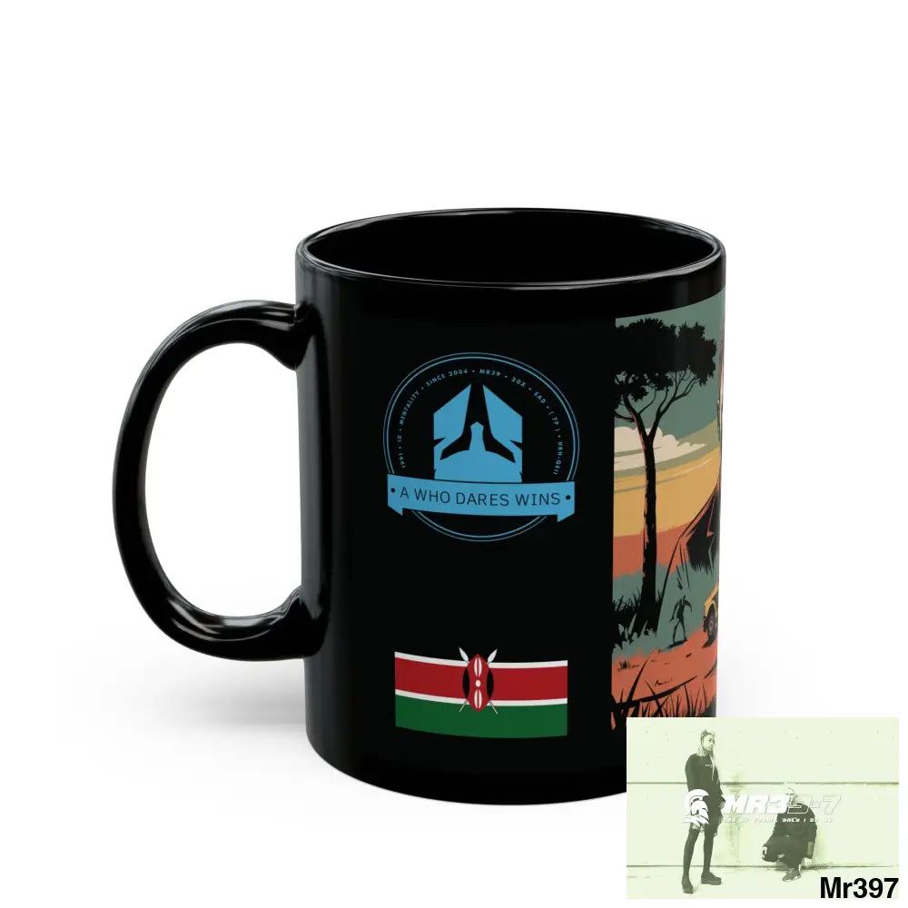 A Who Dares Wins Tactical SAS Kenya 2015 trip New AI Blog no15 Banksy inspired Themed 11oz Black Mug GB 11oz Mug