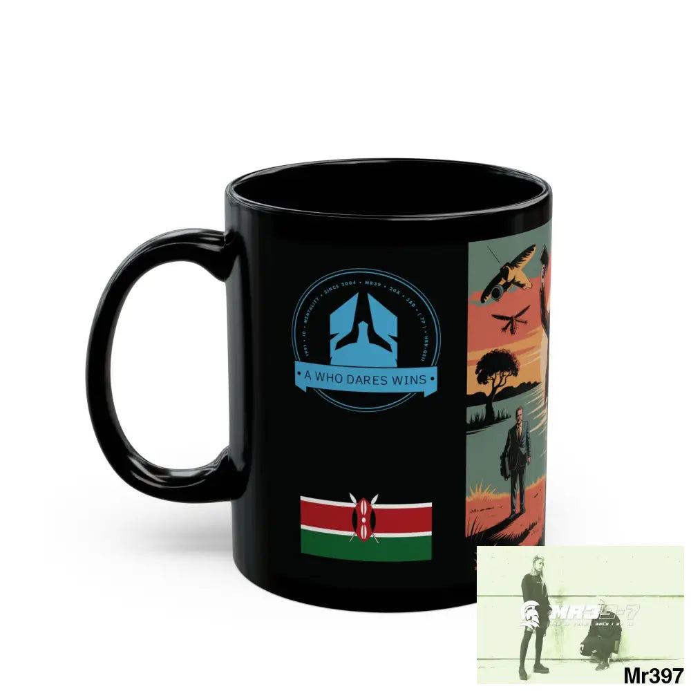 A Who Dares Wins Tactical SAS Kenya 2015 trip New AI Blog no17 Banksy inspired Themed 11oz Black Mug GB 11oz Mug