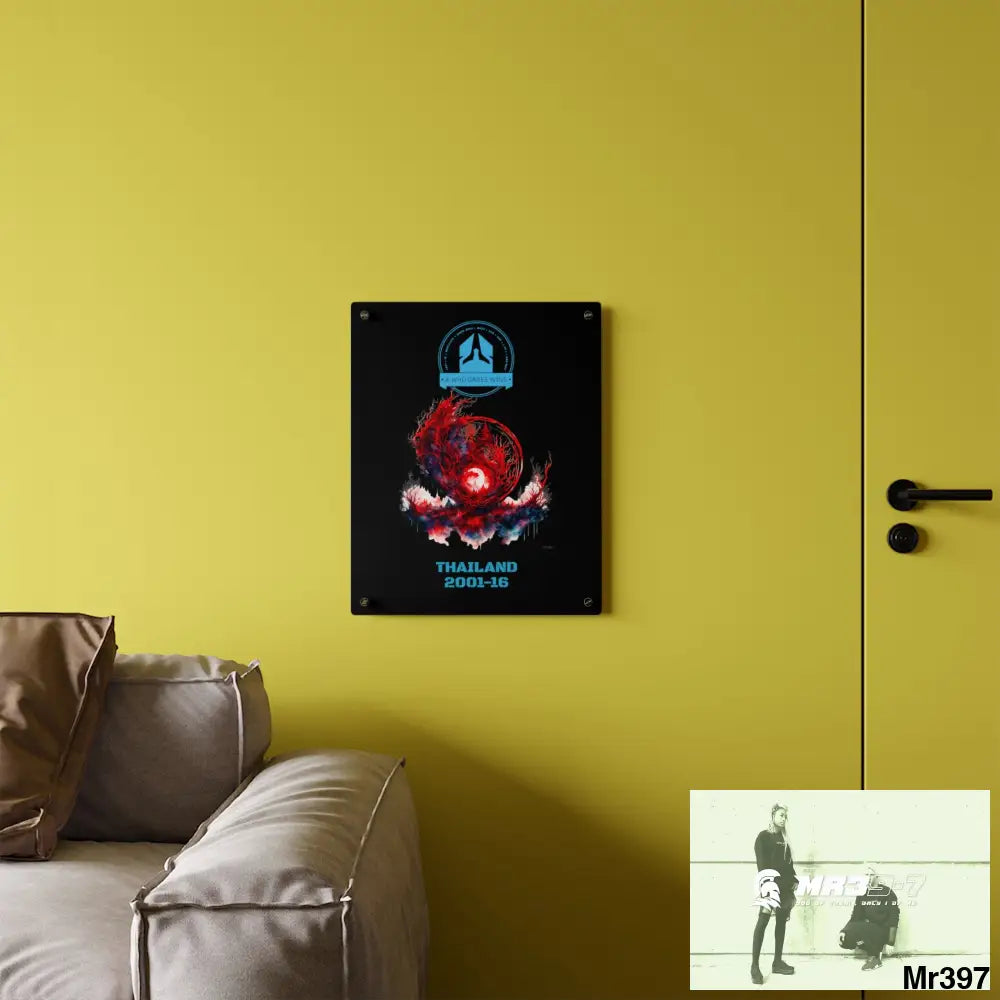 A Who Dares Wins Thailand 2001-16 Abstract Yin-Yang Symbol in Red and Black- Acrylic Wall Art Panels Home Decor