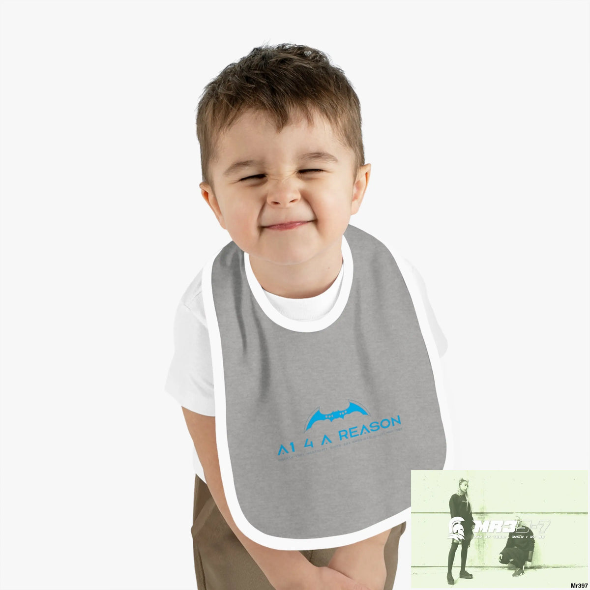 A1 4 A Reason Baby Contrast Trim Jersey Bib Heather/White / One size Kids clothes
