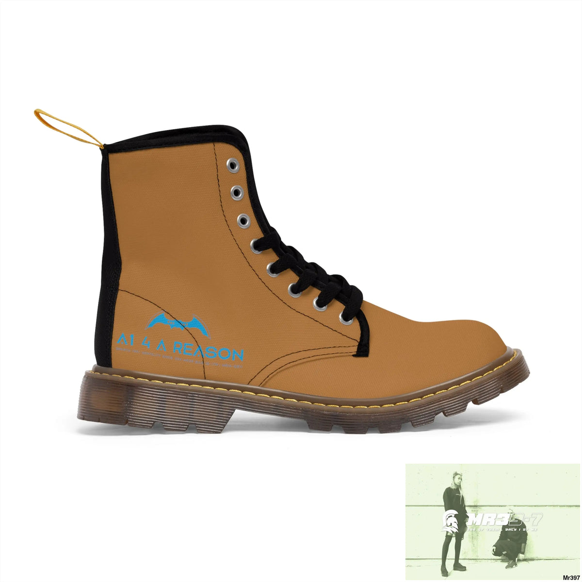 A1 4 A Reason Black Canvas Light Brown Boots Shoes