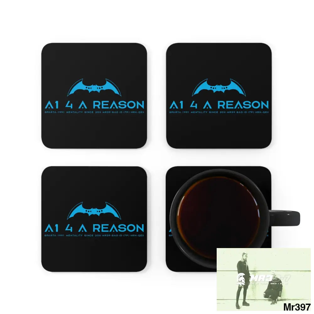 A1 4 A Reason Corkwood Coaster Set Cork / 3.75’’ × 3.75’’ / Square Home Decor