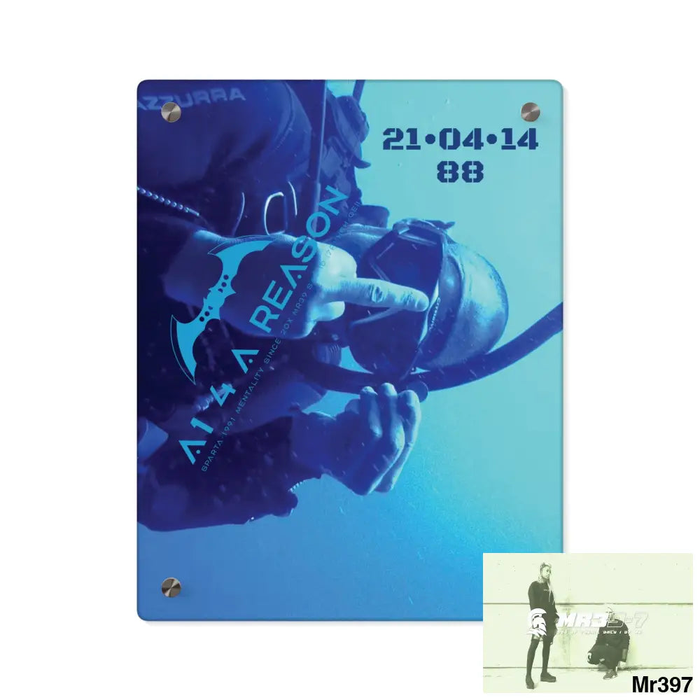 A1 4 A Reason,Dahab Egypt. The Blue Hole 2014 HRH QEII Birthday 21/04/14 Acrylic Wall Art Panel 11″ x 14″ (Vertical)