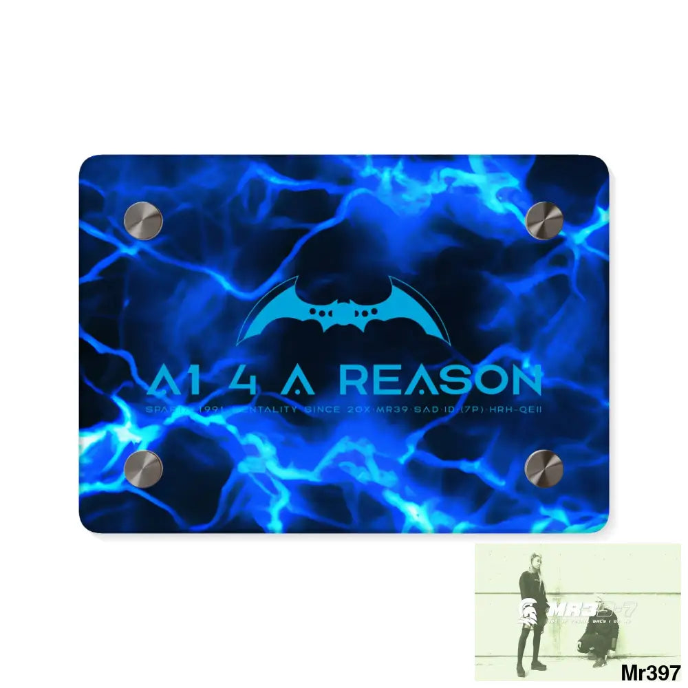 A1 4 A Reason Electric Blue Acrylic Wall Art Panels 7’’ x 5’’ (Horizontal) / 0.25’’ Home Decor