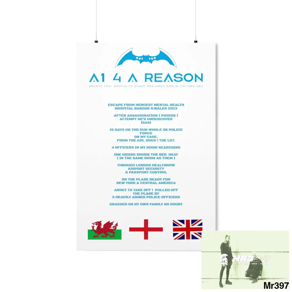 A1 4 A Reason Escape from Hergest MH Hospital 2013 Matte Vertical Posters 24″ x 36″ / Matte Poster