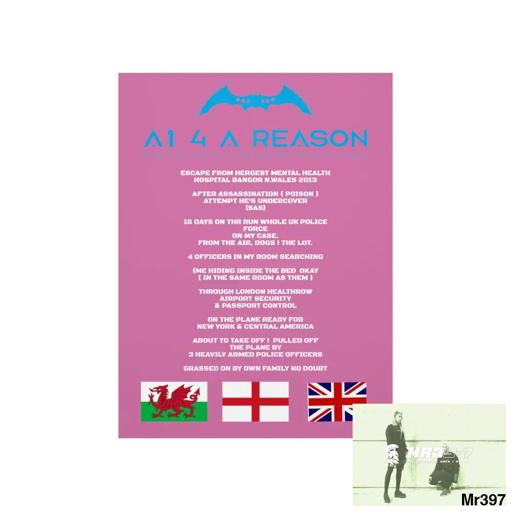 A1 4 A Reason Escape from Hergest MH Hospital 2013 Matte Vertical Posters Poster