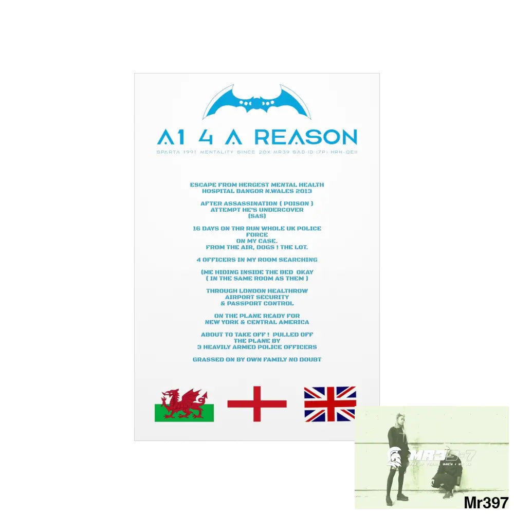 A1 4 A Reason Escape from Hergest MH Hospital 2013 Matte Vertical Posters Poster