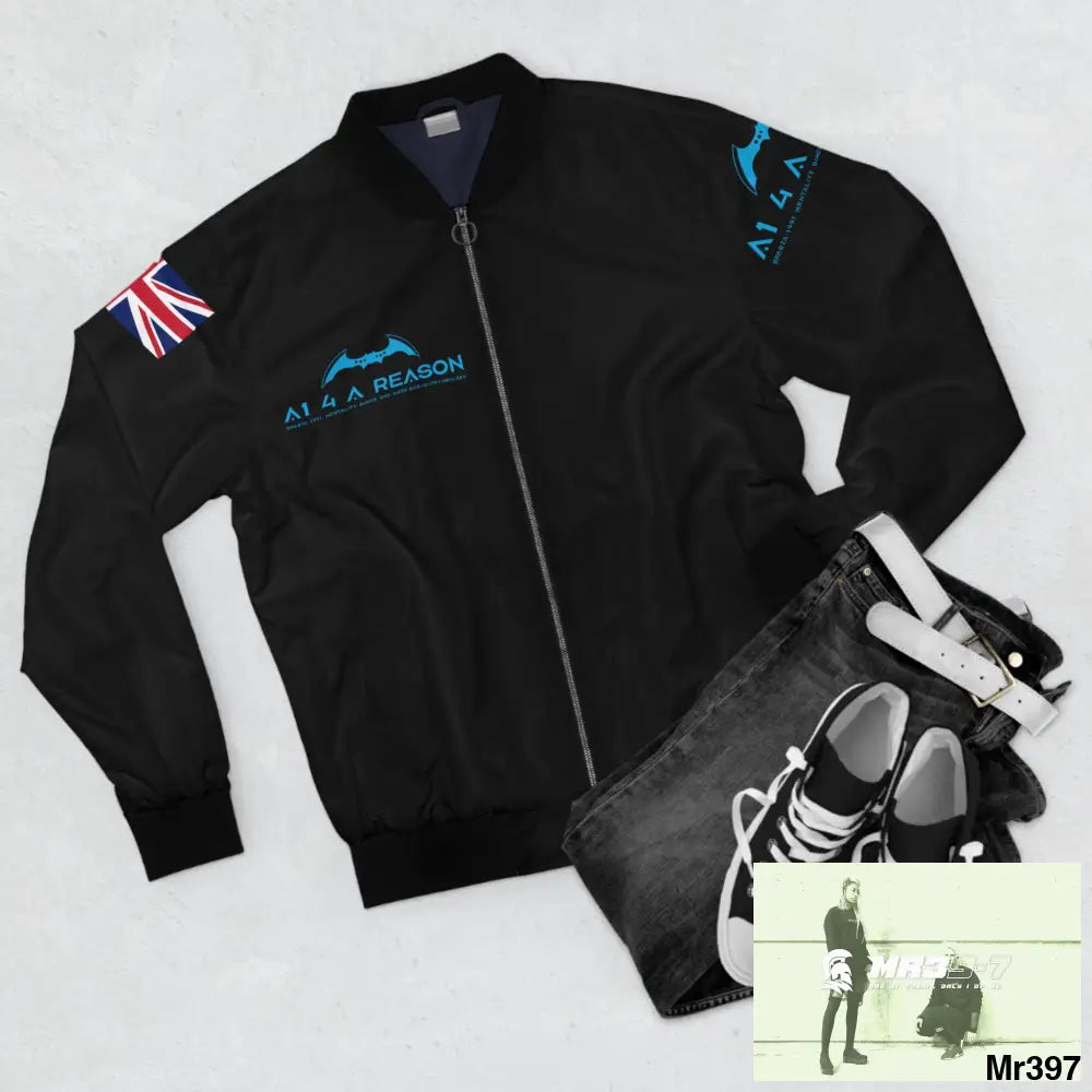 A1 4 A Reason GBR Gothic Skull with Wings and Roses Men’s Bomber Jacket (AOP) All Over Prints