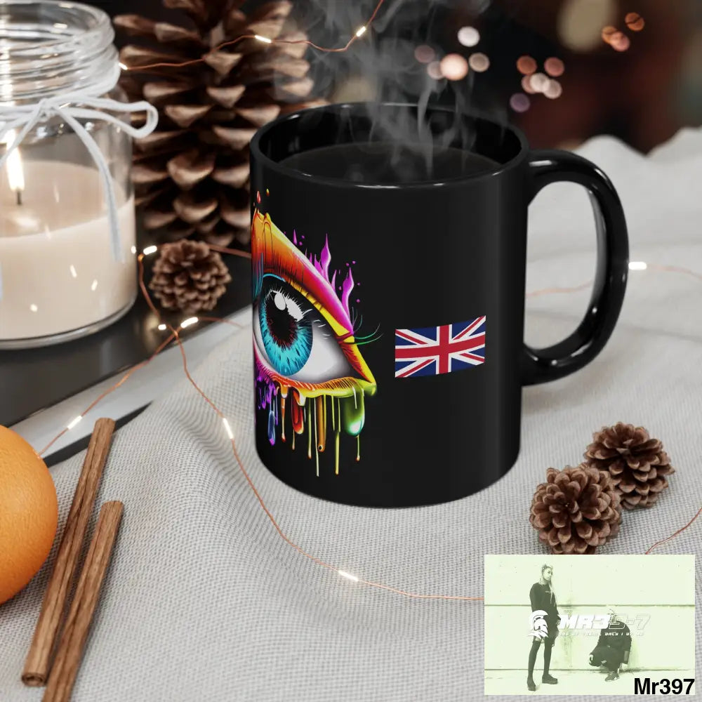 A1 4 A Reason GBR multicoloured dripping eye 11oz Black Mug 11oz Mug