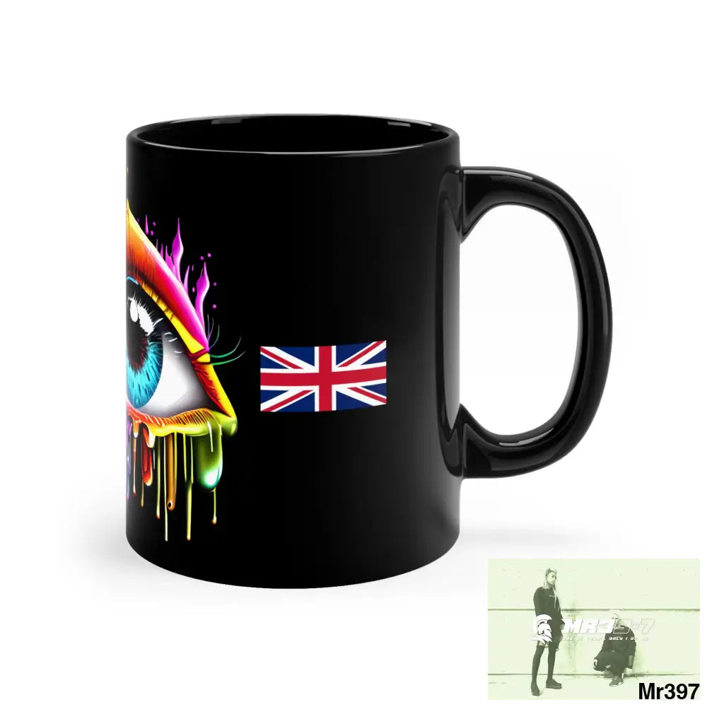 A1 4 A Reason GBR multicoloured dripping eye 11oz Black Mug 11oz Mug