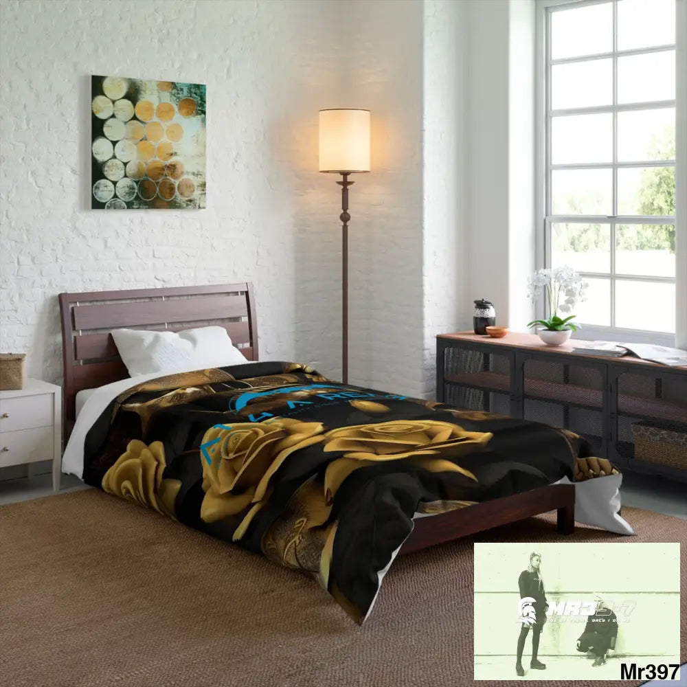 A1 4 A Reason Gold Skulls & Roses Comforter Home Decor