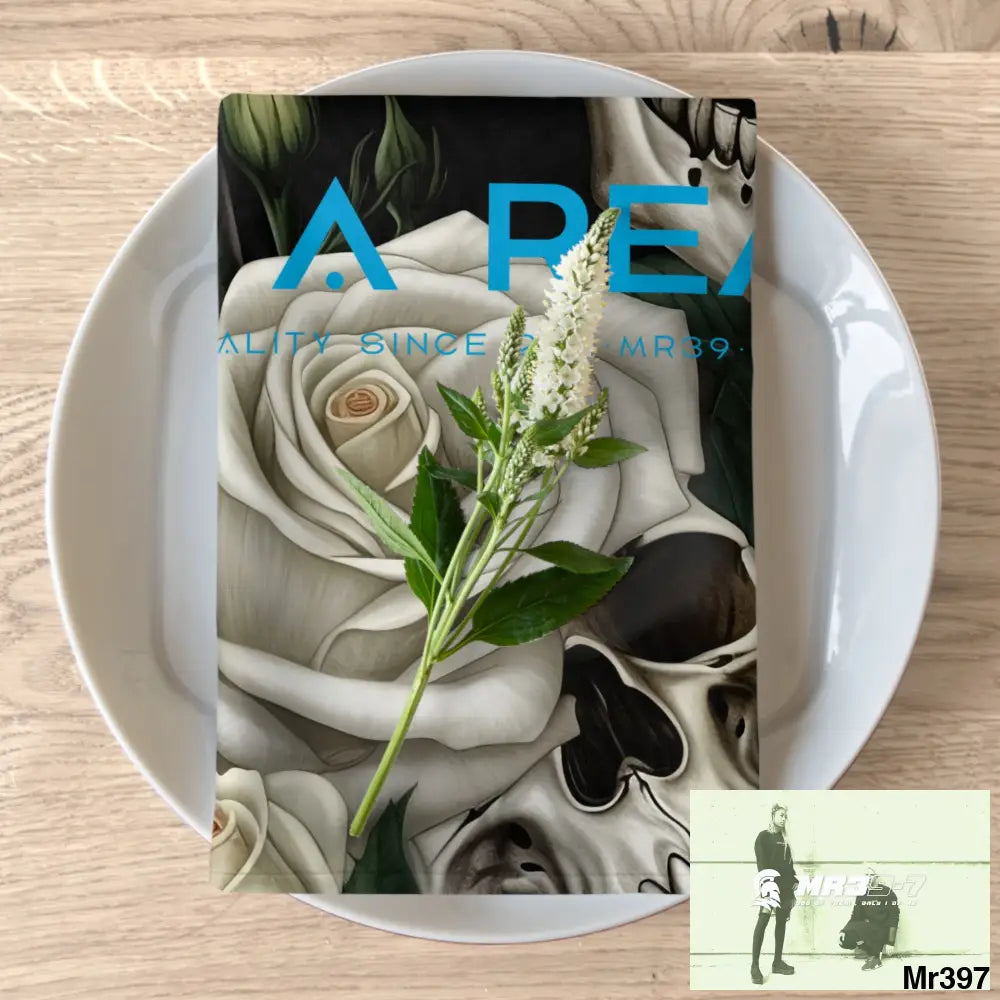 A1 4 A Reason Gothic Skulls & Roses Napkins 4-piece set / White / 19’’ × 19’’ Accessories