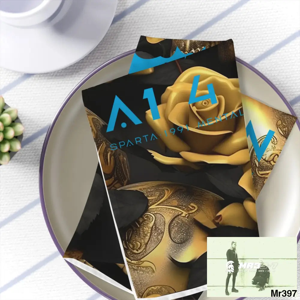 A1 4 A Reason Gothic Skulls & Roses Napkins 4-piece set / White / 19’’ × 19’’ Accessories