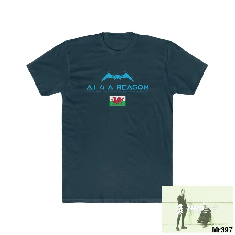A1 4 A Reason -Gwynedd Barmouth Men’s Cotton CrewTee Solid Midnight Navy / XS T-Shirt