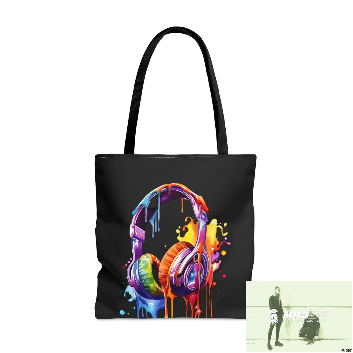 A1 4 A Reason Melting Headphones Tote Bag (AOP) Large Bags