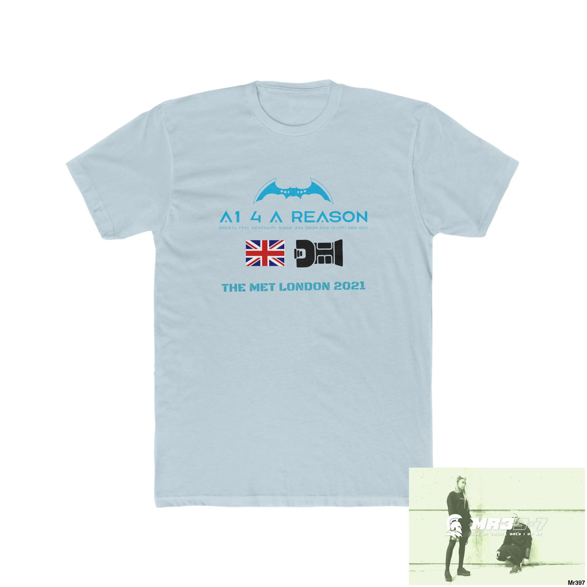 A1 4 A Reason One flew over the redwoods centre - Men’s Cotton Crew Tee Solid Light Blue / S T-Shirt