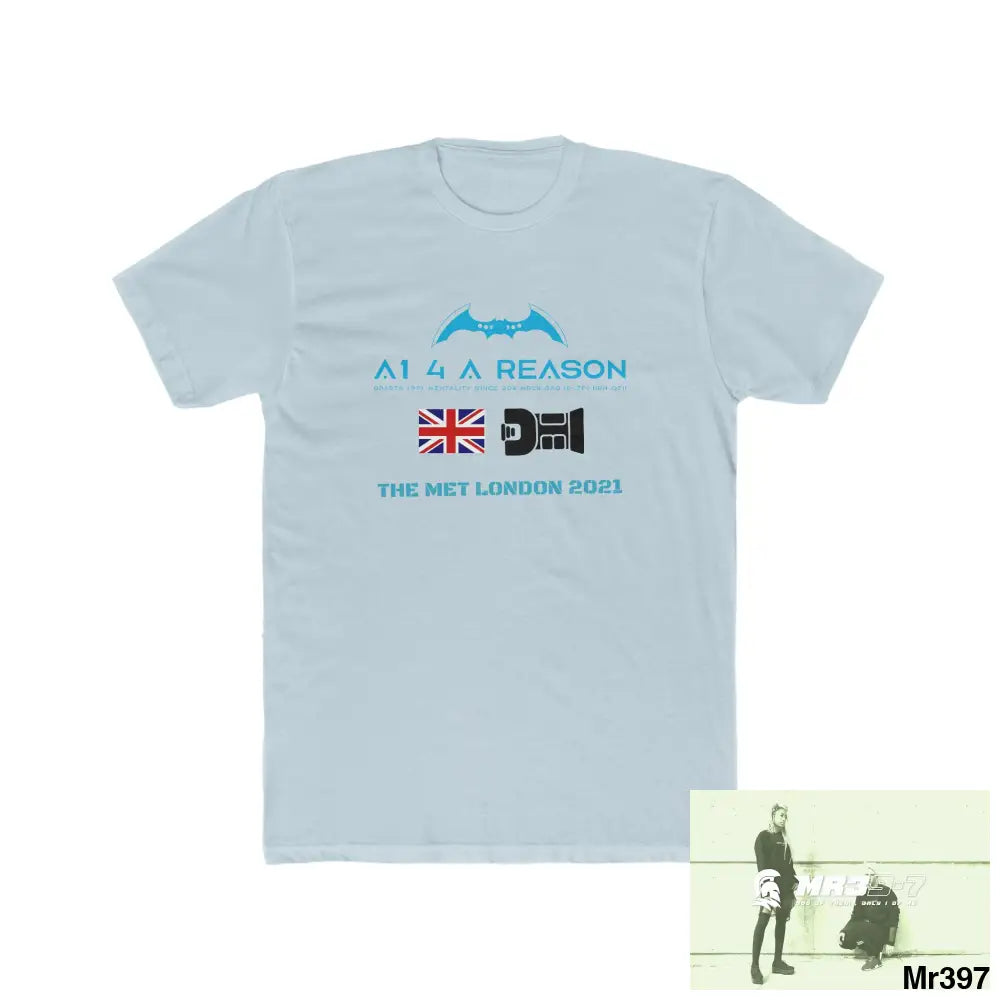 A1 4 A Reason One flew over the redwoods centre - Men’s Cotton Crew Tee Solid Light Blue / S T-Shirt