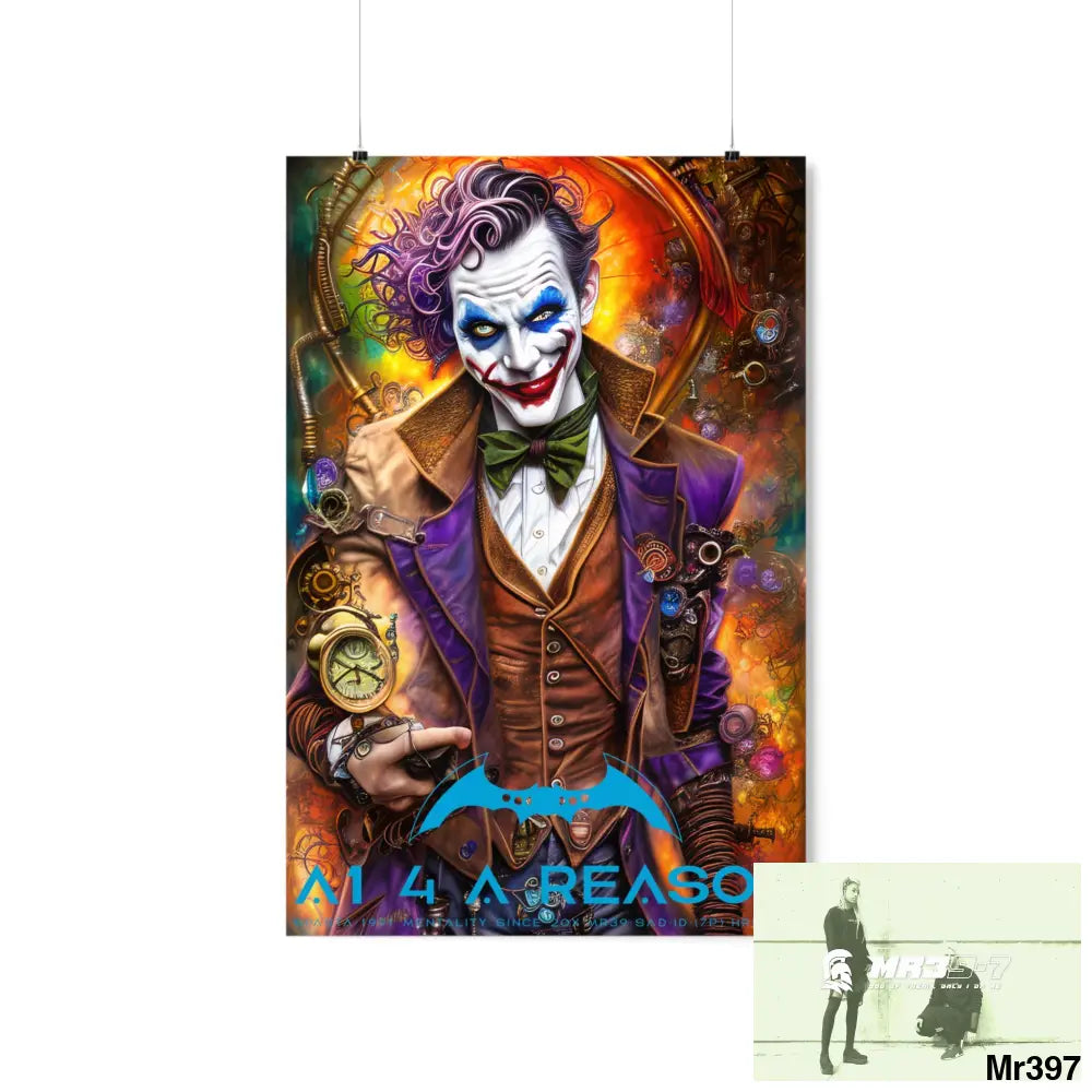 A1.4 A Reason Steampunk Joker Hearts Tribal Fractal Matte Vertical Posters 20″ x 30″ / Matte Poster
