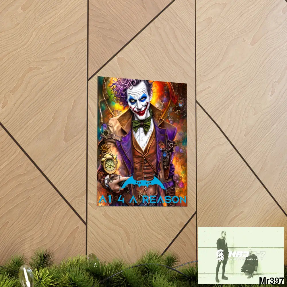 A1.4 A Reason Steampunk Joker Hearts Tribal Fractal Matte Vertical Posters Poster