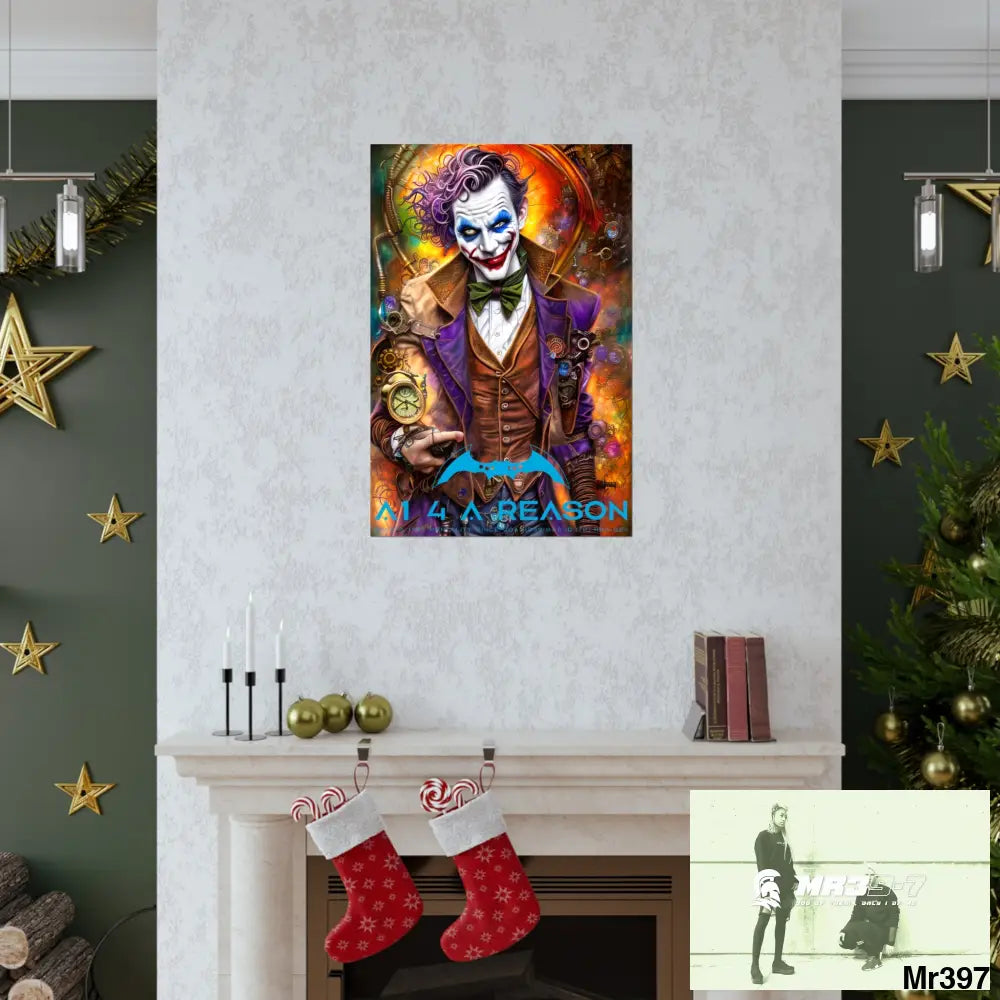 A1.4 A Reason Steampunk Joker Hearts Tribal Fractal Matte Vertical Posters Poster