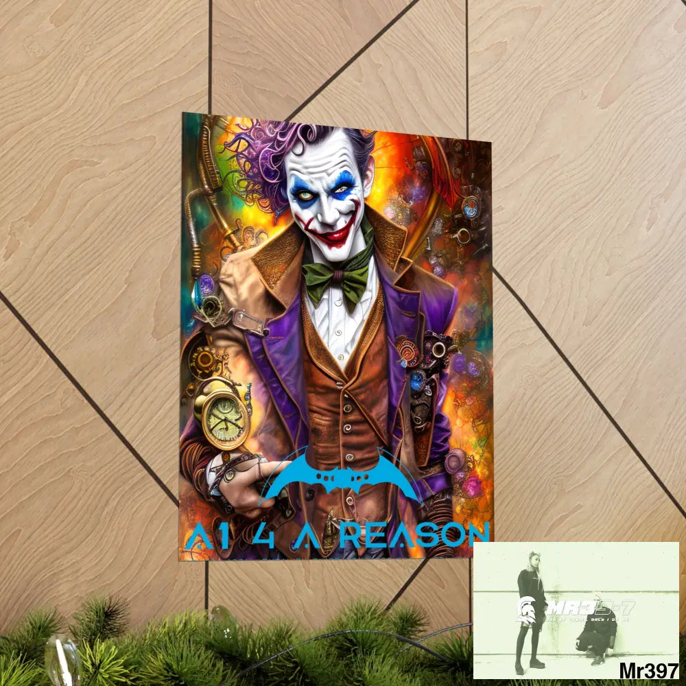 A1.4 A Reason Steampunk Joker Hearts Tribal Fractal Matte Vertical Posters Poster