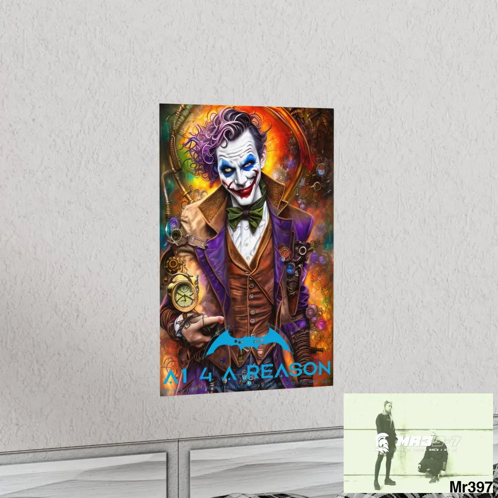 A1.4 A Reason Steampunk Joker Hearts Tribal Fractal Matte Vertical Posters Poster