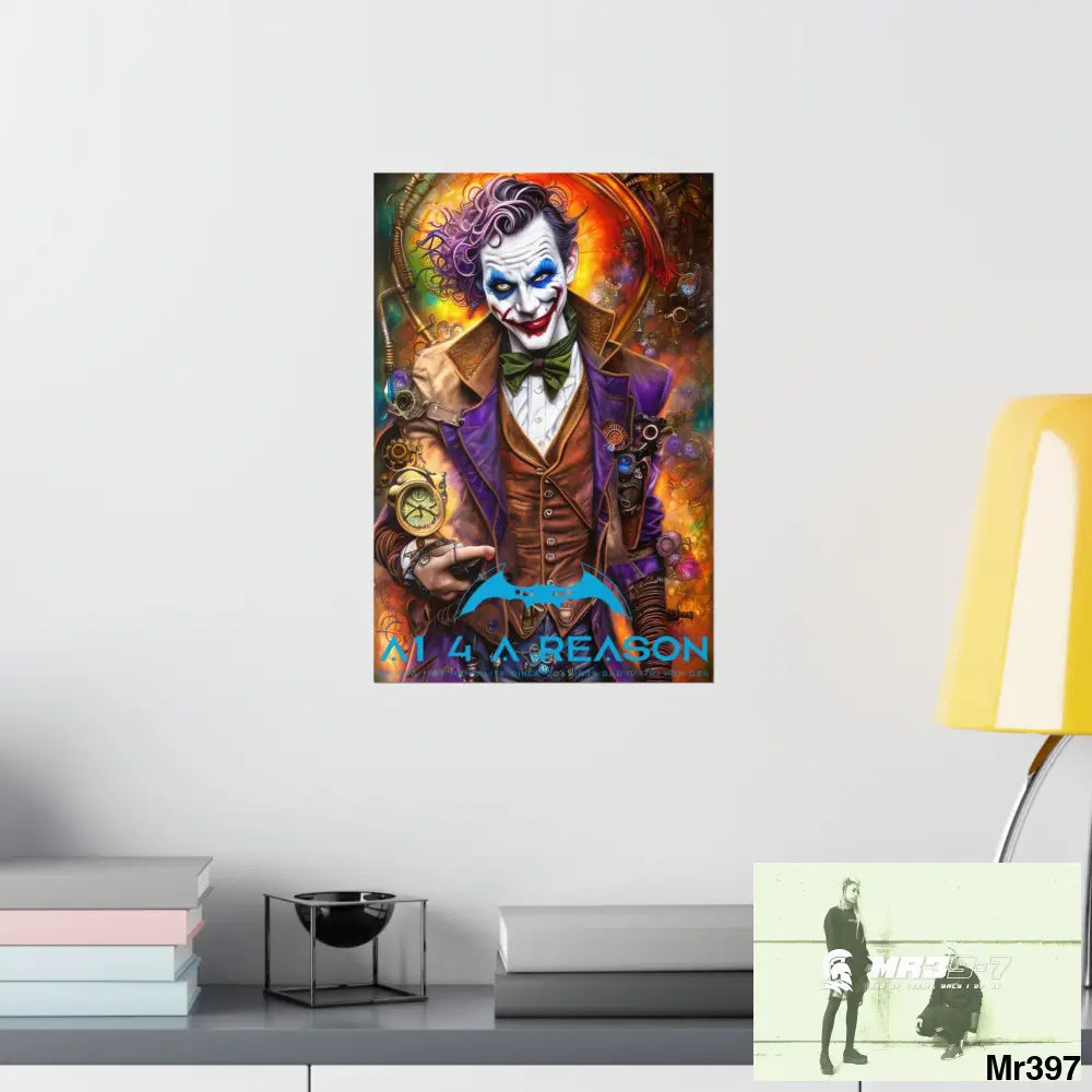 A1.4 A Reason Steampunk Joker Hearts Tribal Fractal Matte Vertical Posters Poster
