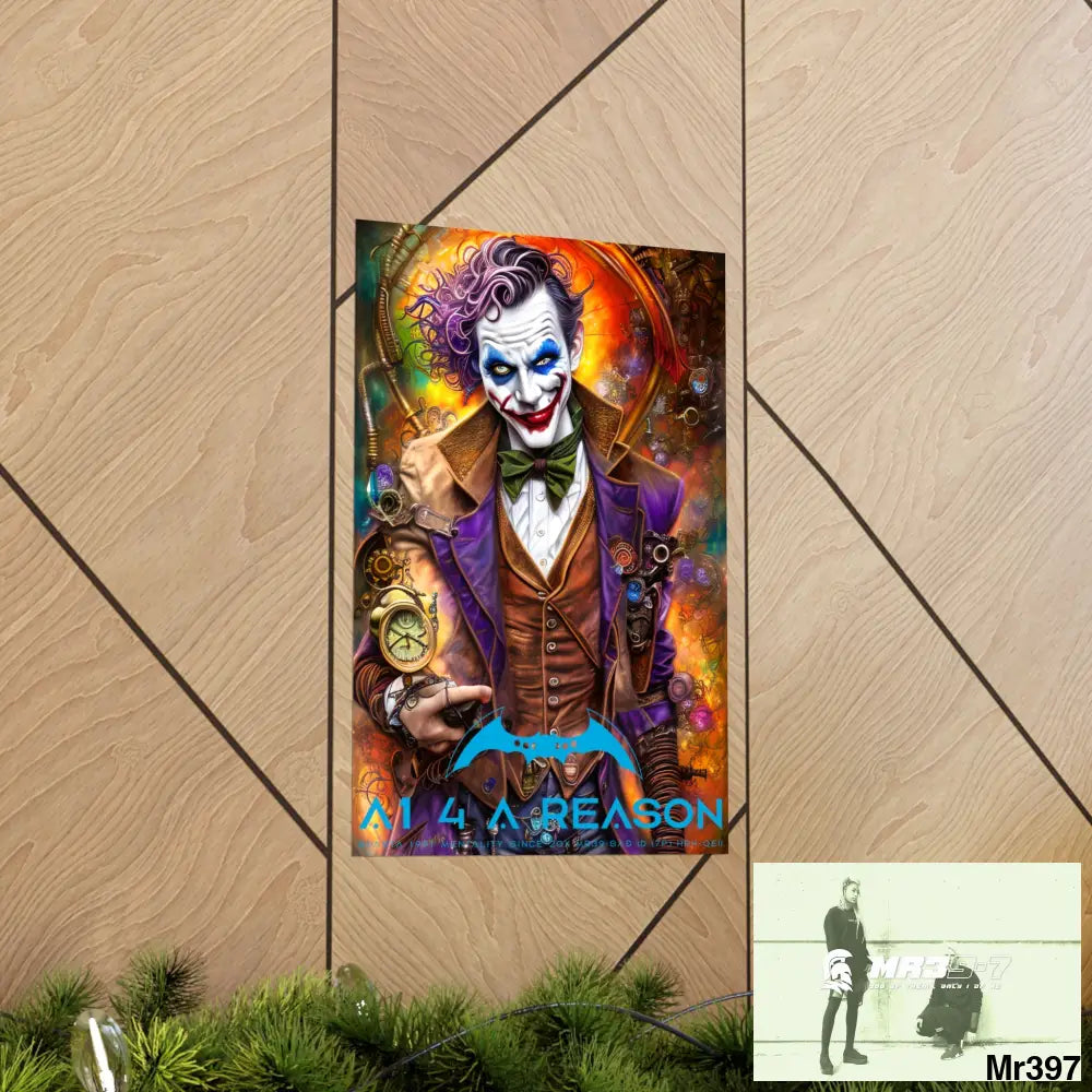 A1.4 A Reason Steampunk Joker Hearts Tribal Fractal Matte Vertical Posters Poster