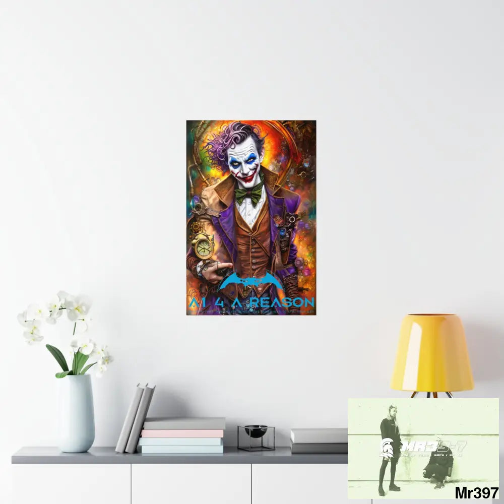 A1.4 A Reason Steampunk Joker Hearts Tribal Fractal Matte Vertical Posters Poster