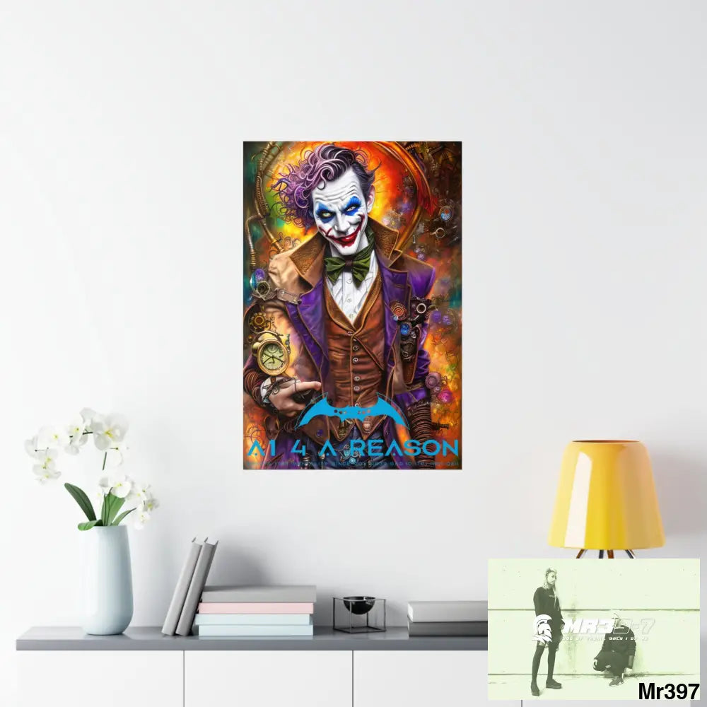A1.4 A Reason Steampunk Joker Hearts Tribal Fractal Matte Vertical Posters Poster
