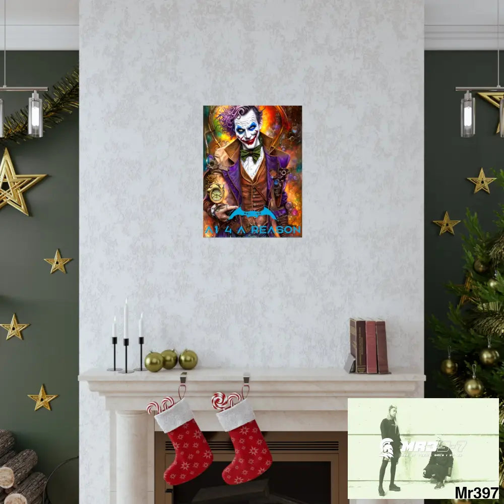 A1.4 A Reason Steampunk Joker Hearts Tribal Fractal Matte Vertical Posters Poster