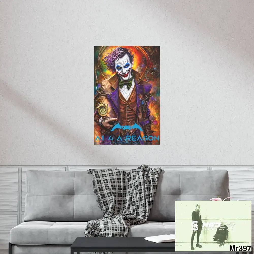 A1.4 A Reason Steampunk Joker Hearts Tribal Fractal Matte Vertical Posters Poster