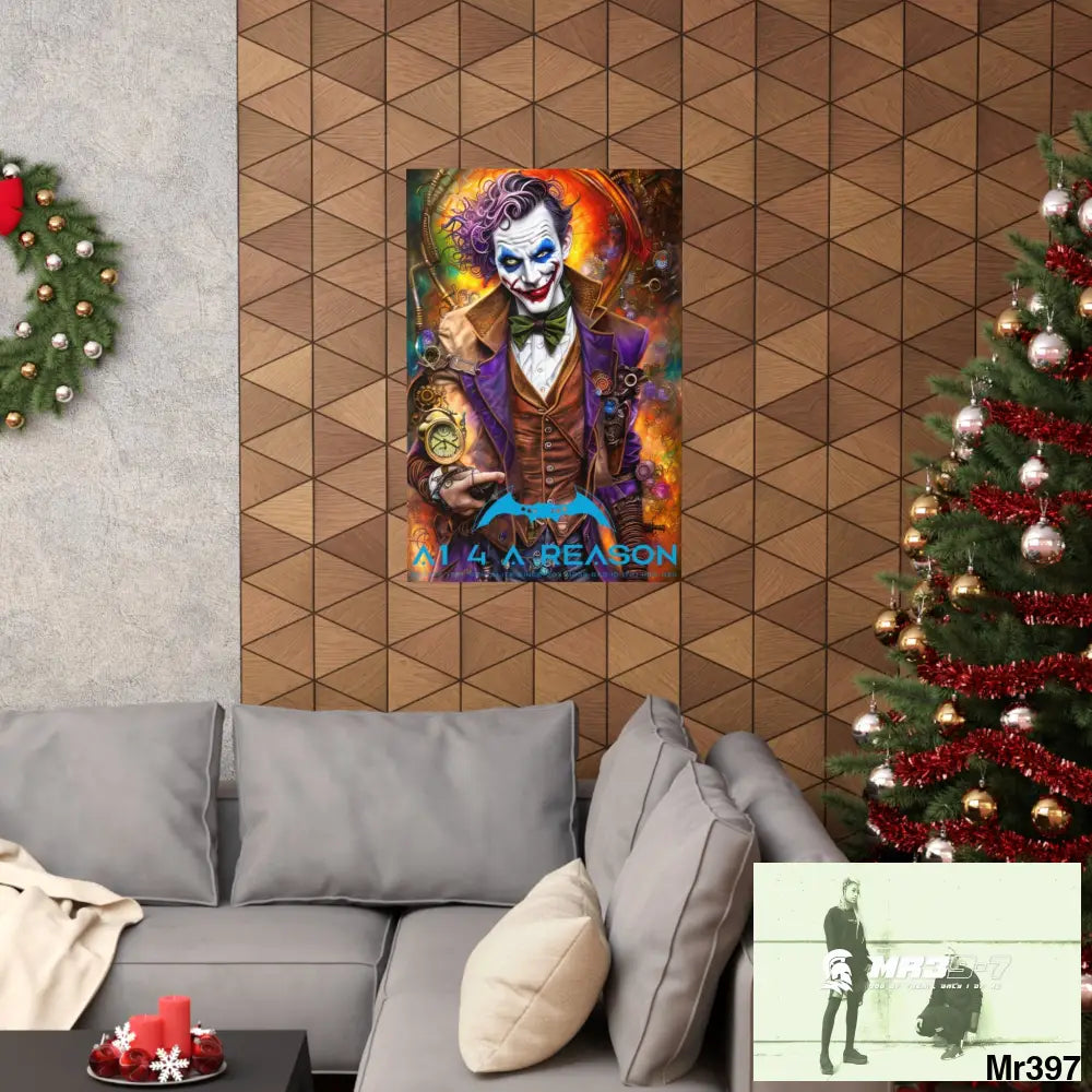 A1.4 A Reason Steampunk Joker Hearts Tribal Fractal Matte Vertical Posters Poster