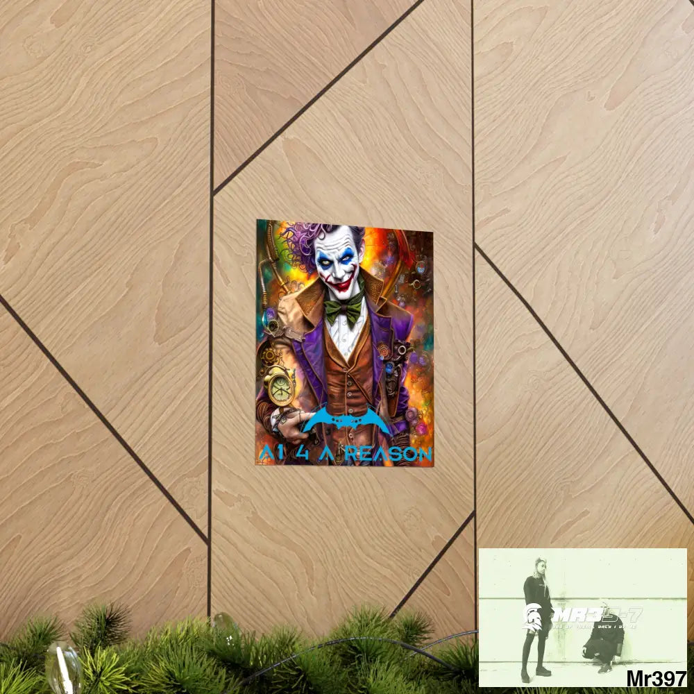 A1.4 A Reason Steampunk Joker Hearts Tribal Fractal Matte Vertical Posters Poster